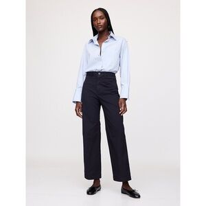GAP High Rise Stride Ankle Pants Navy Blue Uniform Wide Leg Minimal
